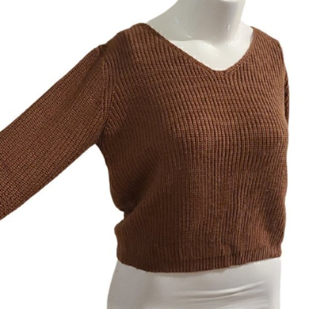 [Olia] Brown V-neck sweater - Size M